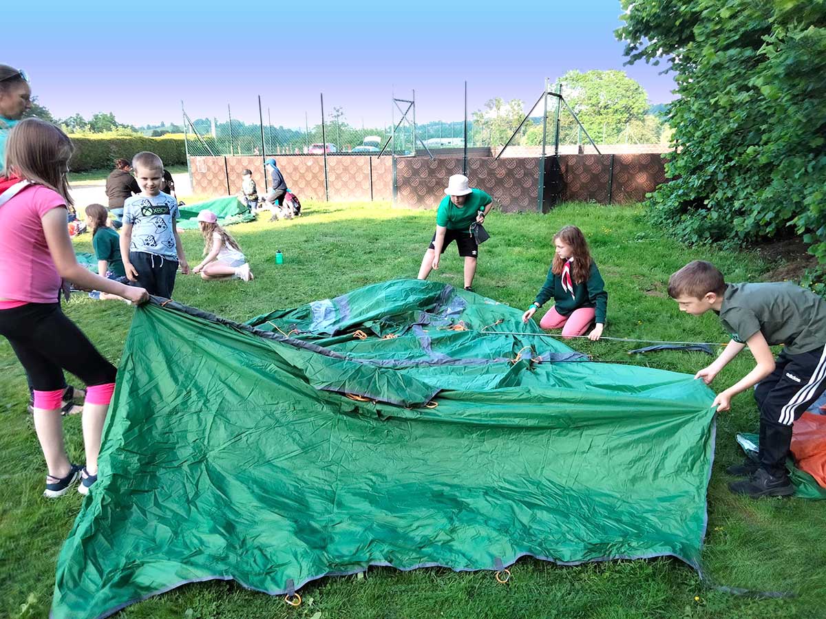 Mayfield First Scouts camping practice